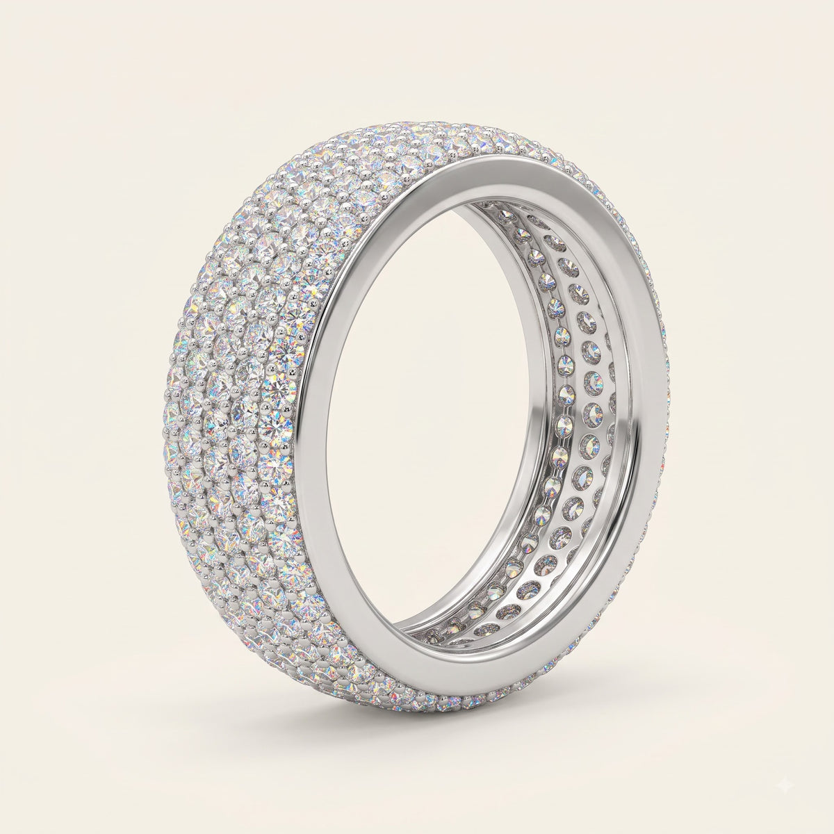 Silver Pavé Crystal Eternity Band Ring