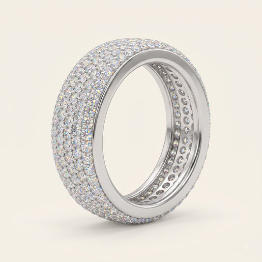 Silver Pavé Crystal Eternity Band Ring