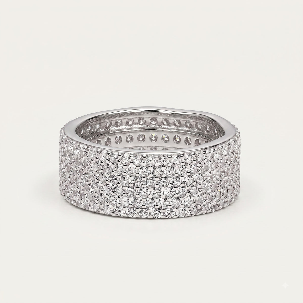 Silver Pavé Crystal Eternity Band Ring