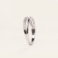 Elegant Silver Crystal Band Ring with Delicate Sparkling Detail