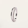 Elegant Silver Crystal Band Ring with Delicate Sparkling Detail