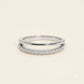 Elegant Silver Pavé Band Ring with Sparkling Clear Stones