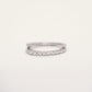 Elegant Silver Crystal Band Ring with Delicate Sparkling Detail