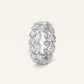 Silver Marquise & Round Crystal Eternity Ring with Heart Details