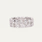 Silver Marquise & Round Crystal Eternity Ring with Heart Details