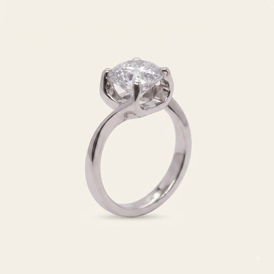 Classic Solitaire Crystal Prong Ring