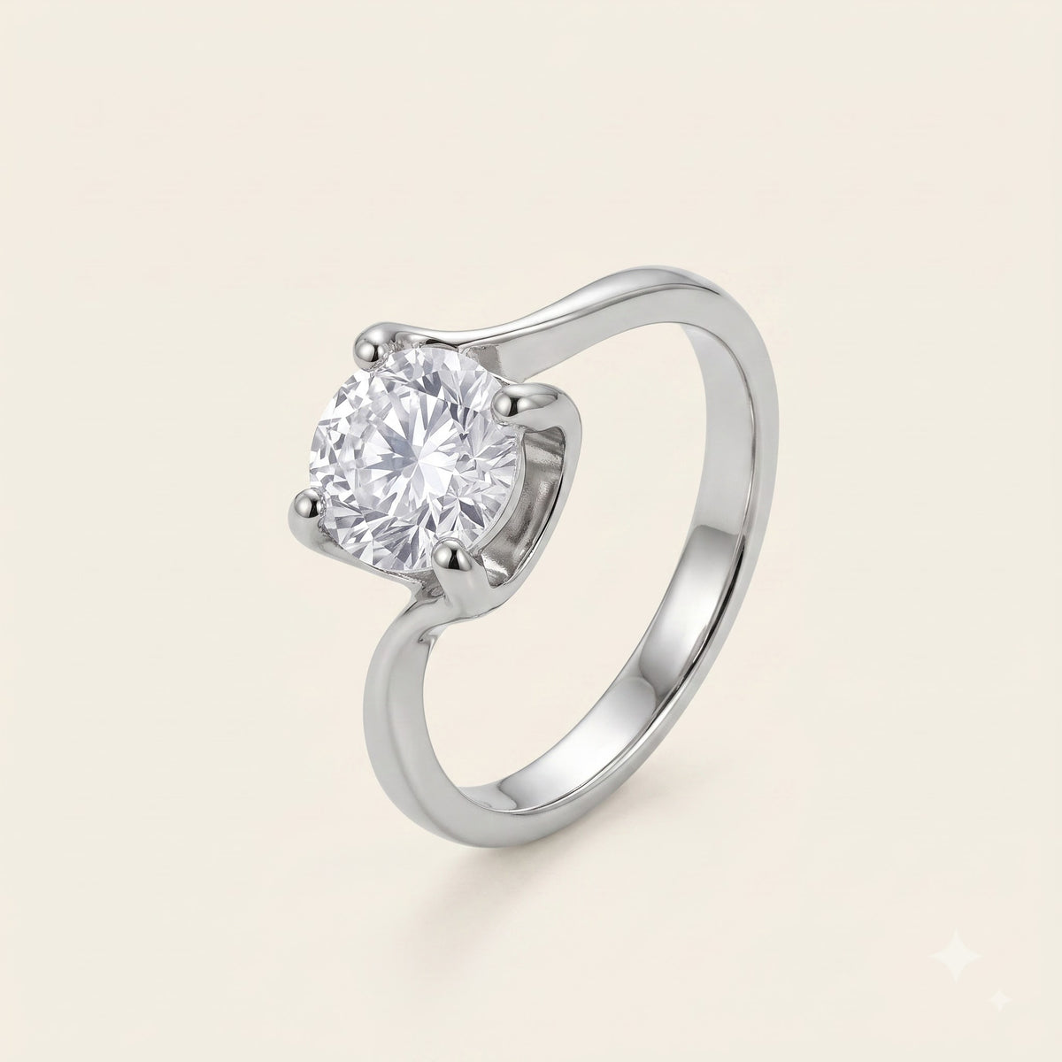 Classic Solitaire Crystal Prong Ring