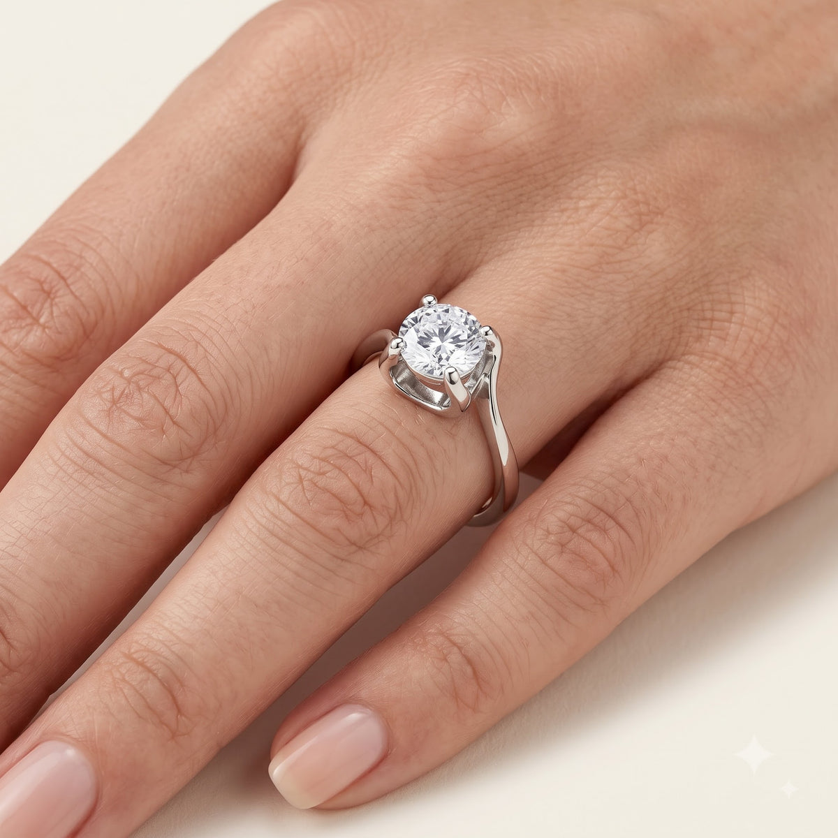 Classic Solitaire Crystal Prong Ring