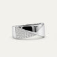 Silver Crystal Triangle Accent Statement Ring