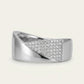 Silver Crystal Triangle Accent Statement Ring