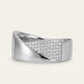 Silver Crystal Triangle Accent Statement Ring