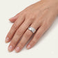 Silver Crystal Triangle Accent Statement Ring