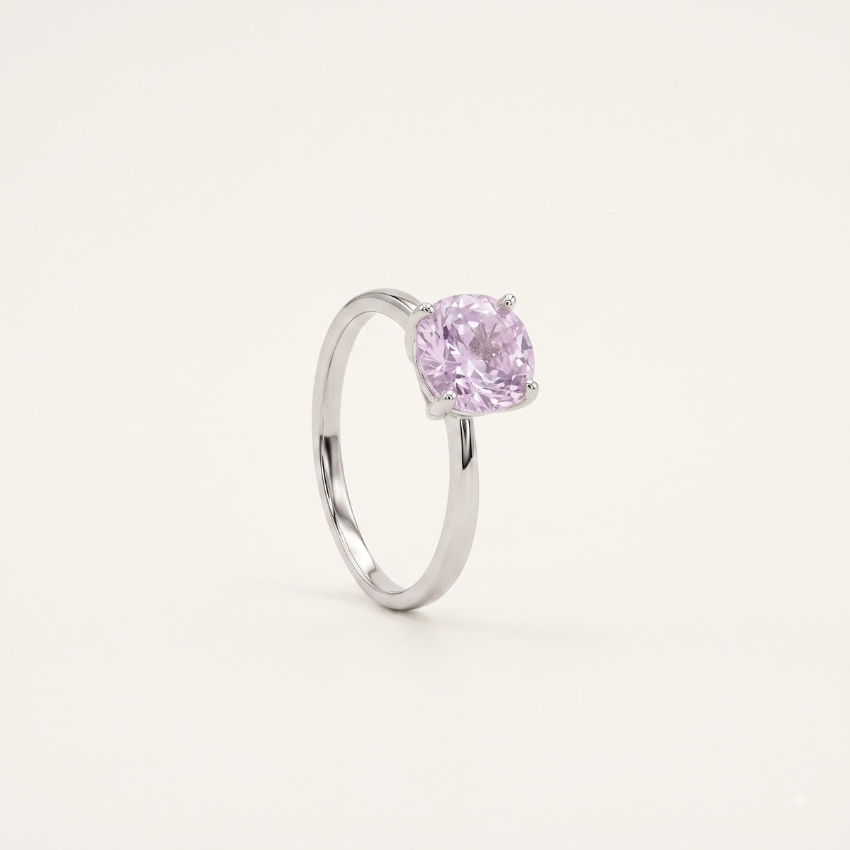 Elegant Pink Oval Gemstone Solitaire Ring