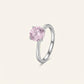 Elegant Pink Oval Gemstone Solitaire Ring