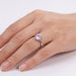 Elegant Pink Oval Gemstone Solitaire Ring