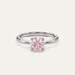 Elegant Pink Oval Gemstone Solitaire Ring