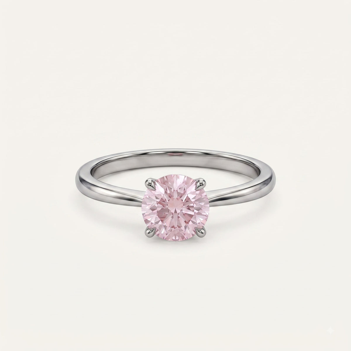 Elegant Pink Oval Gemstone Solitaire Ring