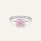 Elegant Pink Oval Gemstone Solitaire Ring