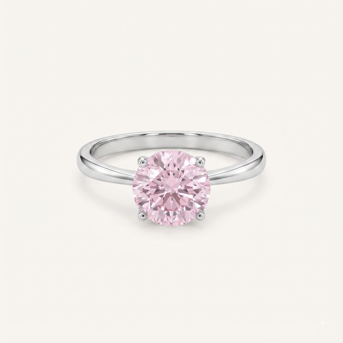 Elegant Pink Oval Gemstone Solitaire Ring