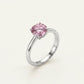 Elegant Pink Oval Gemstone Solitaire Ring