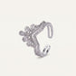 Silver Butterfly Crystal Adjustable Statement Ring