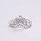 Silver Butterfly Crystal Adjustable Statement Ring