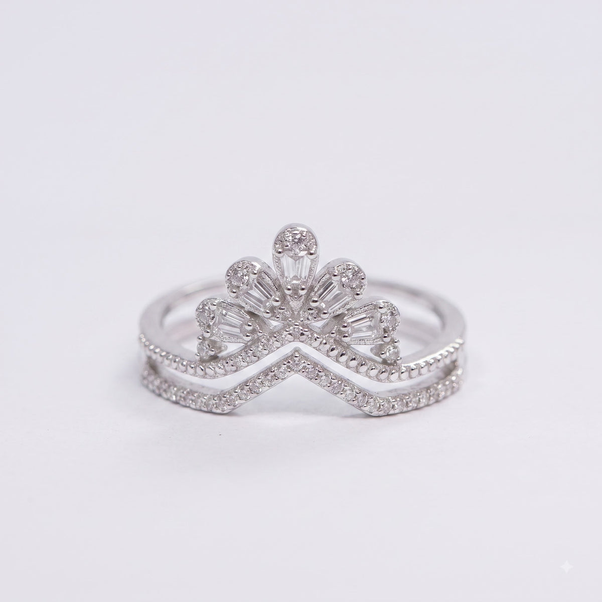 Silver Butterfly Crystal Adjustable Statement Ring