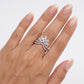Silver Butterfly Crystal Adjustable Statement Ring
