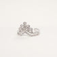 Silver Butterfly Crystal Adjustable Statement Ring