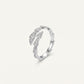 Silver Crystal Arrow Open Band Statement Ring