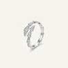 Silver Crystal Arrow Open Band Statement Ring