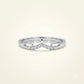 Elegant Silver Crystal Pavé Ring with Wave-Inspired Design