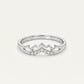 Elegant Wave-Edge Crystal Band Ring with Sparkling Accents