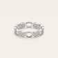 Modern Geometric Open-Link Crystal Eternity Ring