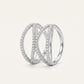 Silver Triple Interwoven Crystal Band Ring