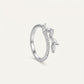 Elegant Silver Marquise Crystal Open Band Ring