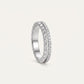 Elegant Silver Double Band Crystal Ring