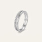 Elegant Silver Double Band Crystal Ring