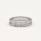 Elegant Silver Double Band Crystal Ring