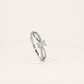 Elegant Silver Emerald-Cut Solitaire Crystal Ring