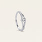 Elegant Silver Bow Knot Ring with Sparkling Stone Accents