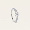 Elegant Silver Bow Knot Ring with Sparkling Stone Accents