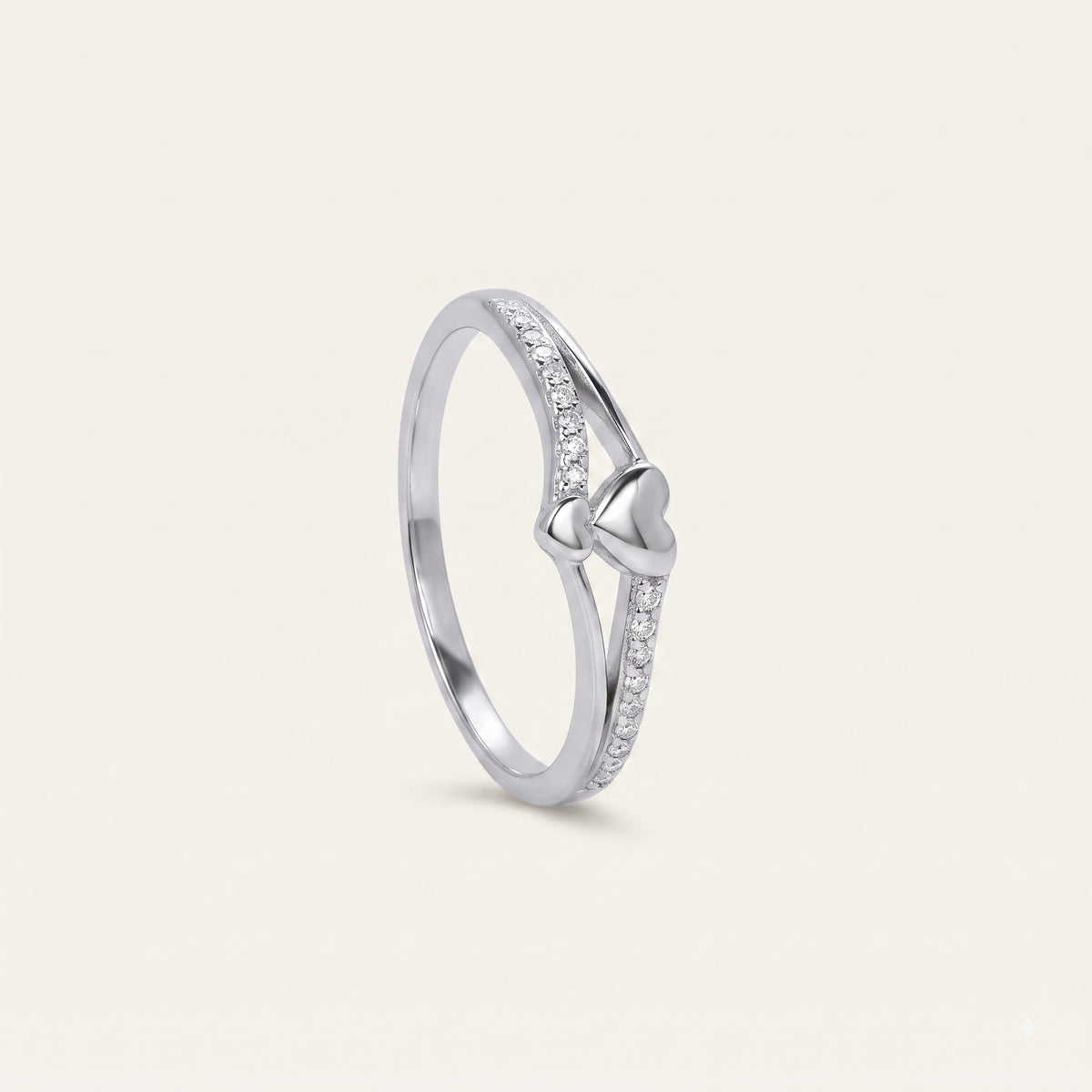 Elegant Silver Bow Knot Ring with Sparkling Stone Accents