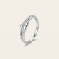 Elegant Silver Bow Knot Ring with Sparkling Stone Accents