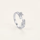 Silver Bow Baguette Crystal Open Ring
