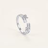 Silver Bow Baguette Crystal Open Ring