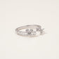 Silver Bow Baguette Crystal Open Ring