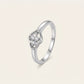 Elegant Open-Heart Floral Crystal Ring with Sparkling Accents