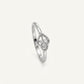 Elegant Open-Heart Floral Crystal Ring with Sparkling Accents