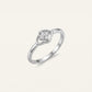 Elegant Open-Heart Floral Crystal Ring with Sparkling Accents